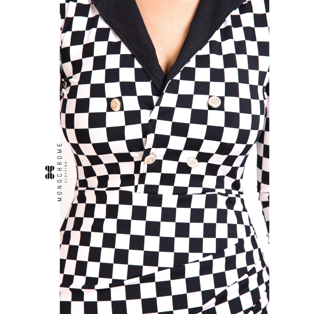 Checked Blazer Dress